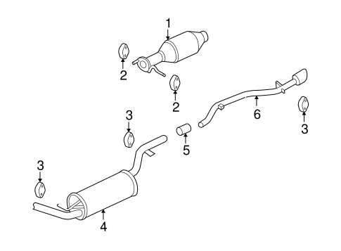 2003 Ford Focus SE Hatchback 2.0L Resonator Pipe Muffler