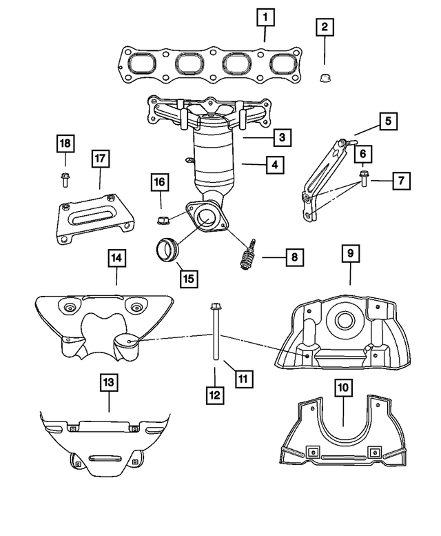 4693350AC - Engine 2.4L Four Cylinder: Exhaust Manifold Bracket for Mopar Image