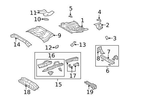 Rear Floor & Rails for 2009 Toyota Matrix #0