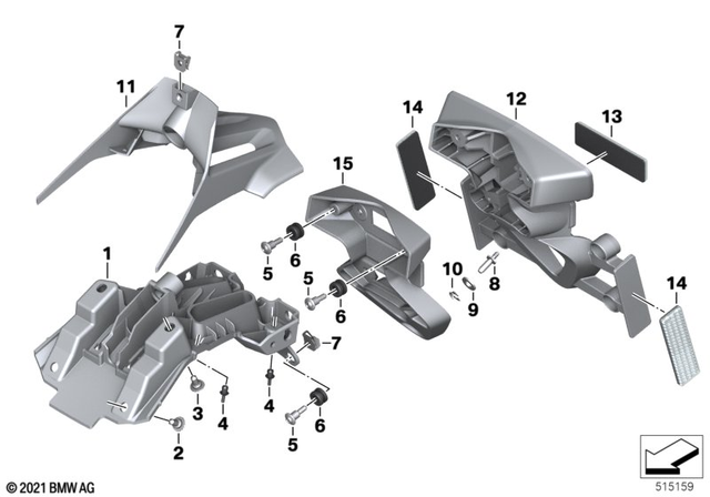 46627717024 - Frame and Mounting Parts: License Plate Holder -  for BMW-Motorrad Image