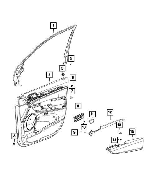 Door Trim Panels-Front and Rear for 2017 Jeep Grand Cherokee #1