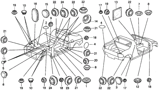 Grommet for 1995 Honda Civic del Sol #0