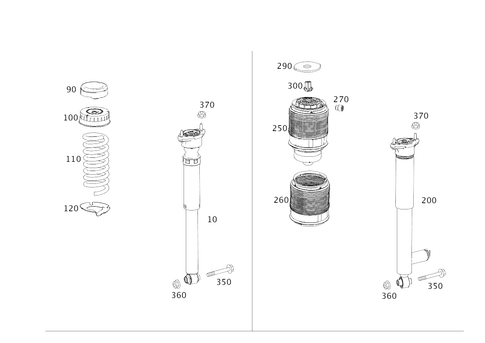 Rear Suspension Strut and Suspension Strut Mount for 2014 Mercedes-Benz E400 #0