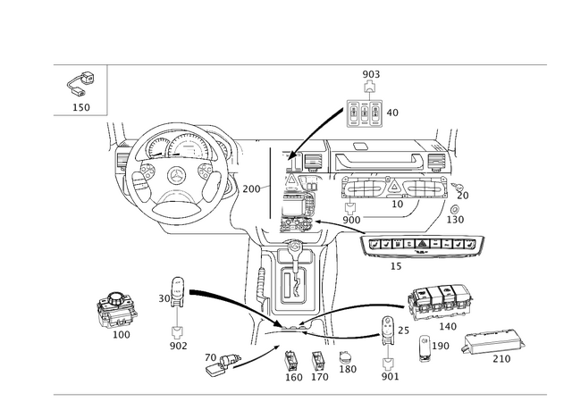 4638205210 - Electrical System: Switch Block for Mercedes-Benz: G55 AMG, G550, G550 4x4, G63 AMG, G65 AMG Image image