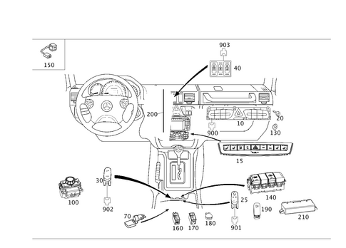 Switch in Instrument Panel and Center Console for 2018 Mercedes-Benz G 65 AMG&reg; #0