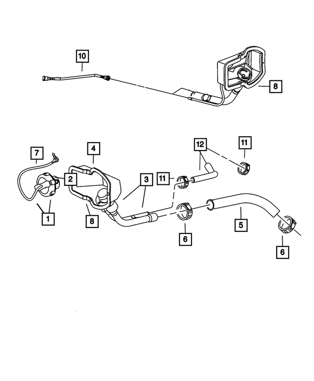 52102662AA - Fuel: Fuel Filler Hose for Mopar Image image