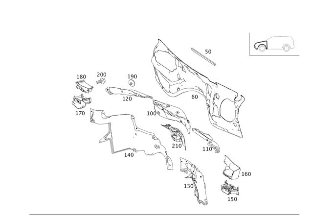 1646201378 - Panelling: Partition for Mercedes-Benz: GL320, GL550 Image image