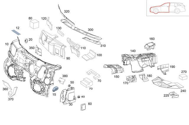 2136828301 - Trim: Dampening, Firewall for Mercedes-Benz: AMG GT 43, AMG GT 53, AMG GT 63, AMG GT 63 S, AMG GT 63 S E Performance, CLS450, CLS53 AMG, E300, E350, E400, E43 AMG, E450, E53 AMG, E63 AMG S Image image
