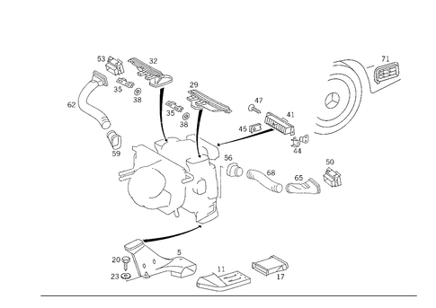 Air Ducting for 1988 Mercedes-Benz 300TE #1