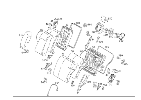 Rear Folding Backrest for 2005 Mercedes-Benz C230 #0