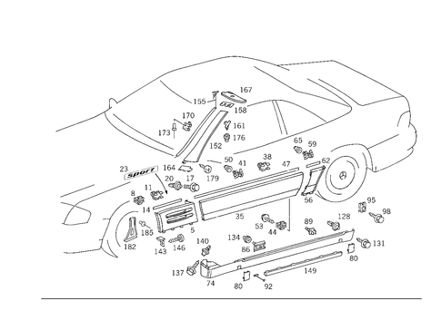 Outside Attachment Parts for 1991 Mercedes-Benz 500SL #1