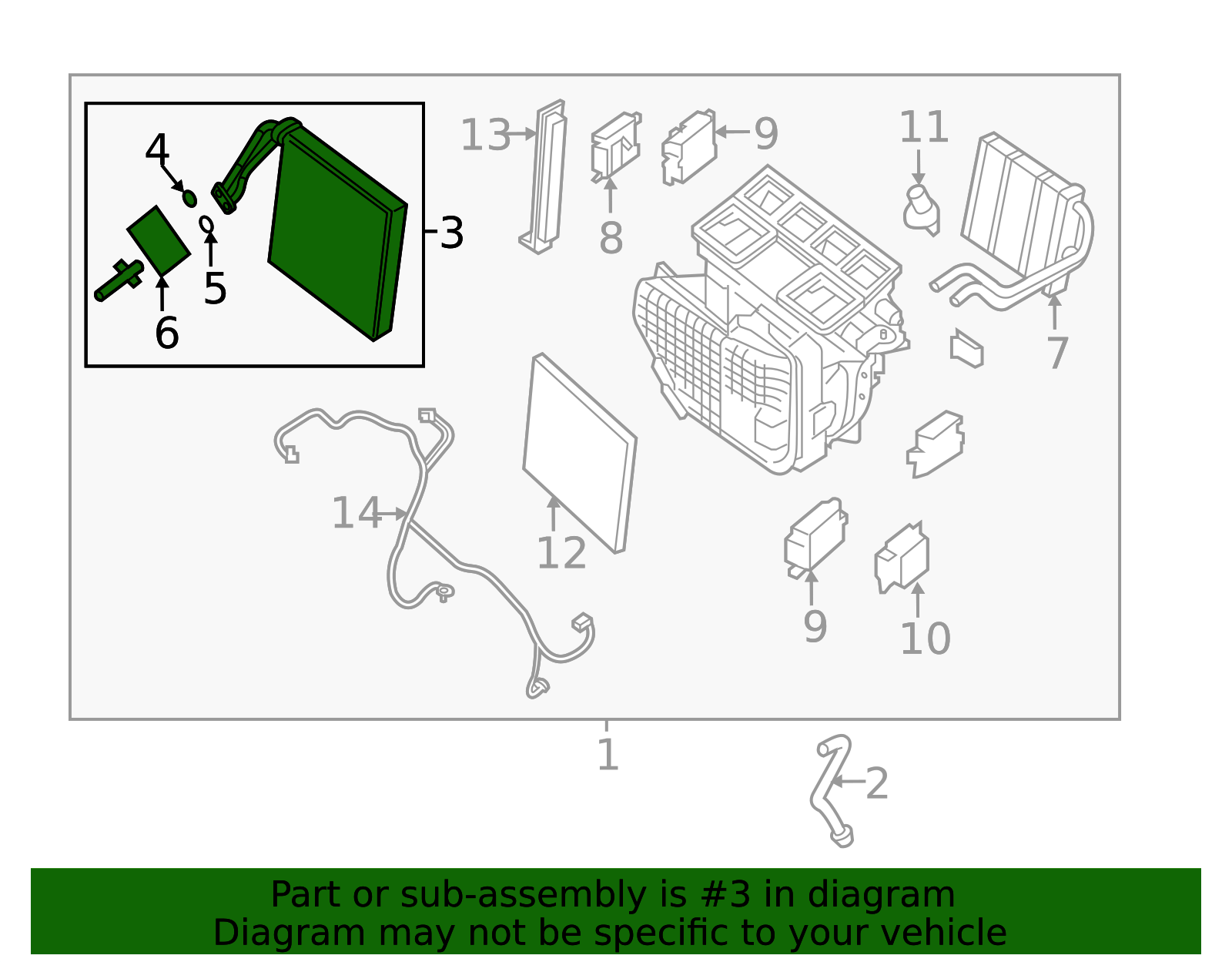2020 Nissan Pathfinder Evaporator Core 27280-3JC3D | Parts for Nissans