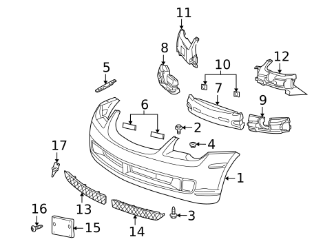 Bumper & Components - Front for 2008 Chrysler Crossfire #0