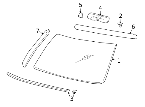 Glass - Windshield for 2005 Isuzu Ascender #0