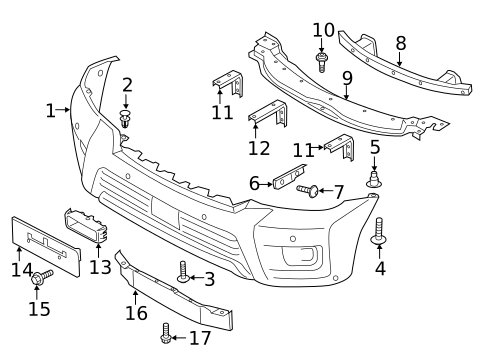 Bumper & Components - Front for 2020 Nissan Armada #0