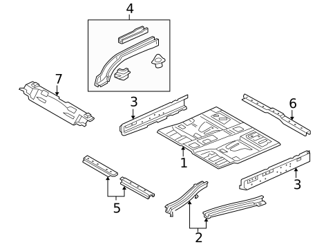 Floor & Rails for 2007 Mercury Mariner #1