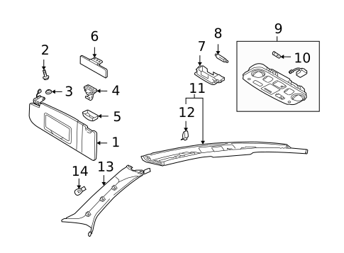 Interior Trim - Roof for 2005 Audi A4 Quattro #3