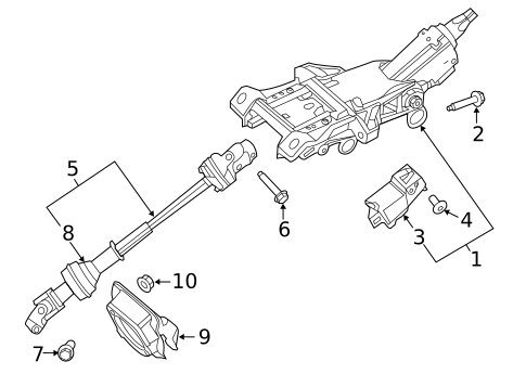Steering Column Assembly for 2017 Ford Police Interceptor Utility #1