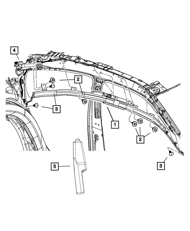 68044051AC - Restraints: Side Air Bag Support, Left for Mopar Image image