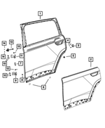 68578953AC - Doors, Door Mirrors and Related Parts: Rear Door Outer Repair Panel, Left for Mopar Image