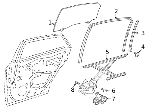 Glass - Rear Door for 2019 Toyota Avalon #0