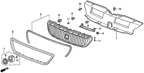 Front Grille (V6) for 1998 Acura TL #0