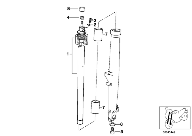 31422330554 - Front Axle, Front Suspension: Stanchion -  for BMW-Motorrad Image