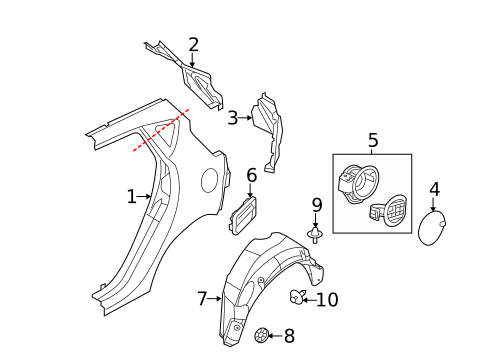 Quarter Panel & Components for 2015 Ford Fiesta #1