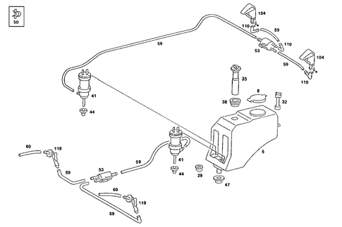 Pane Washer, Headlamp Wiper/Washer for 1987 Mercedes-Benz 190E #0