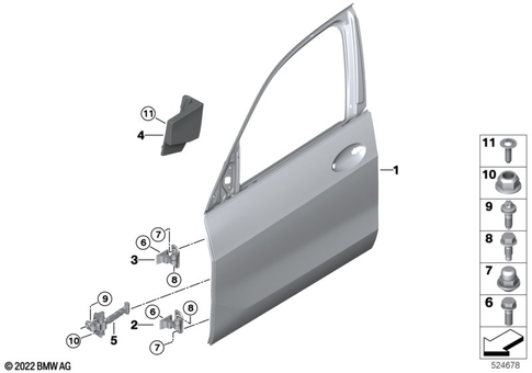 Door, Front for 2022 BMW X6 M50iX #0