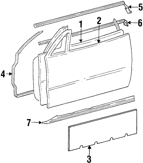 Door & Components for 1990 Mercedes-Benz 300 SL #0
