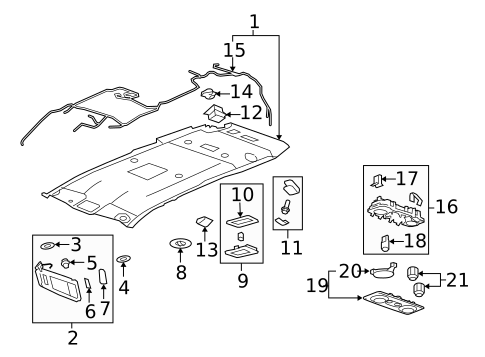 Interior Trim - Roof for 2011 Chevrolet Traverse #1