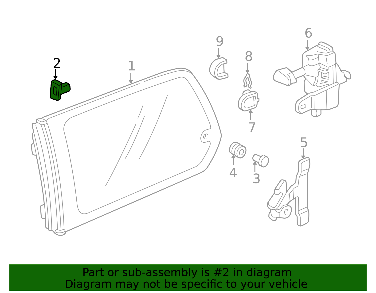1988-2004 Honda Side Glass Base 91603-SH3-003 | Honda Factory Parts