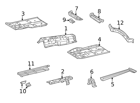 Floor & Rails for 2004 Lexus LS430 #0