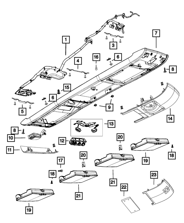 5028731AB - Interior Trim: Overhead Console Bracket for Mopar Image image