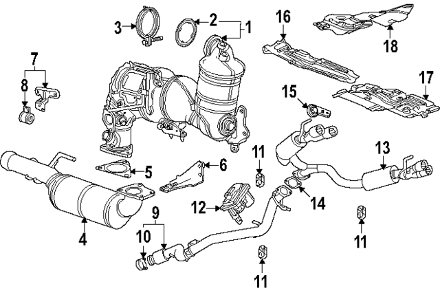 40009135 - Exhaust: Converter &amp; Pipe Bracket for GM Image