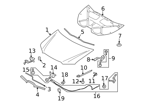 Hood & Components for 2012 Subaru Tribeca #0