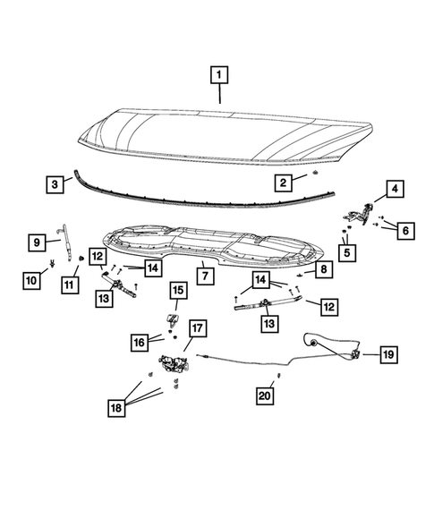 Hood and Hood Release for 2017 Chrysler Pacifica #0