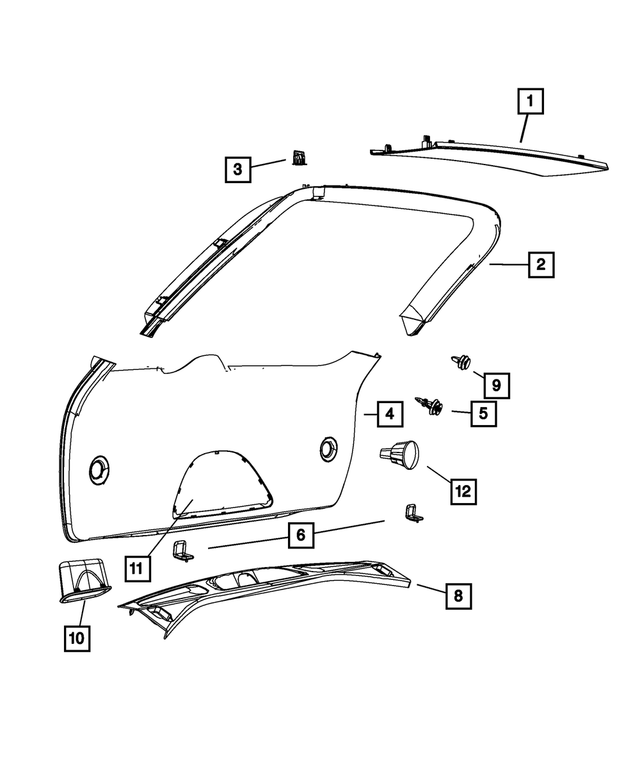 5108064AA - Interior Trim: Decklid Inner Pull Cup for Mopar Image image