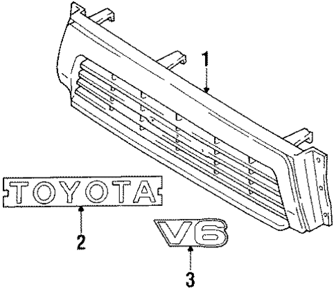 Grille & Components for 1991 Toyota 4Runner #0