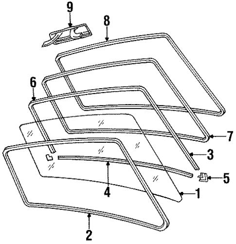 Back Glass for 1989 Jaguar XJ6 #1
