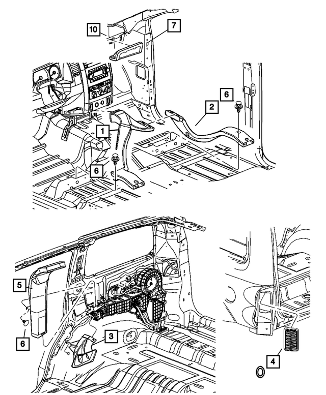 55056177AA - Air Conditioning &amp; Heater: Duct for Mopar Image