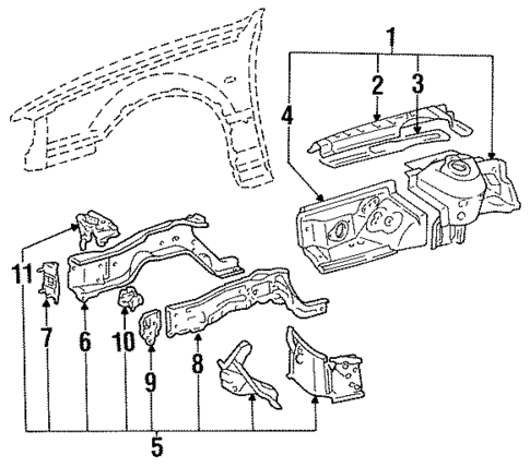 Structural Components & Rails for 1993 Toyota Camry #0