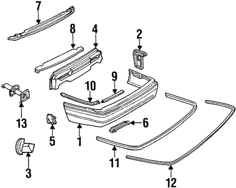Bumper & Components - Rear for 1993 Cadillac Seville #0