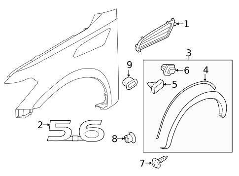 Exterior Trim - Fender for 2010 INFINITI FX50 #3