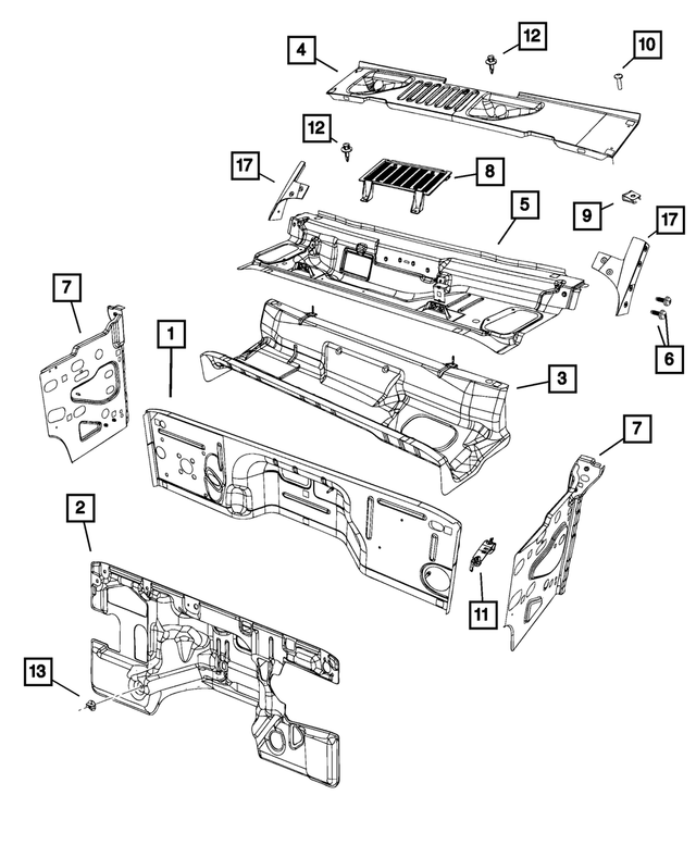 4589842AD - Body Sheet Metal Except Doors: Dash Panel for Mopar Image