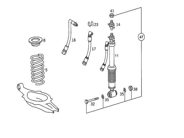 1403241604 - Springs, Suspension and Hydraulics: Rear Spring for Mercedes-Benz: 300SD, 400SE, 400SEL, 500SEC, 500SEL, 600SEL, S420 Image image
