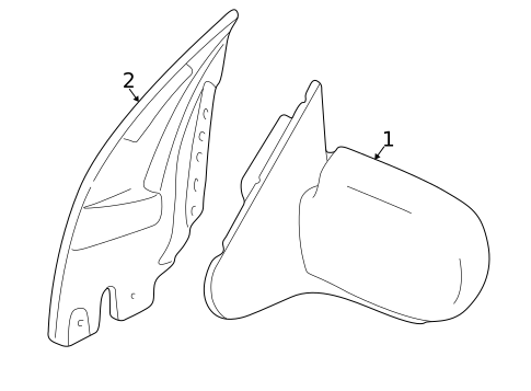 Outside Mirrors for 1999 Nissan Quest #0