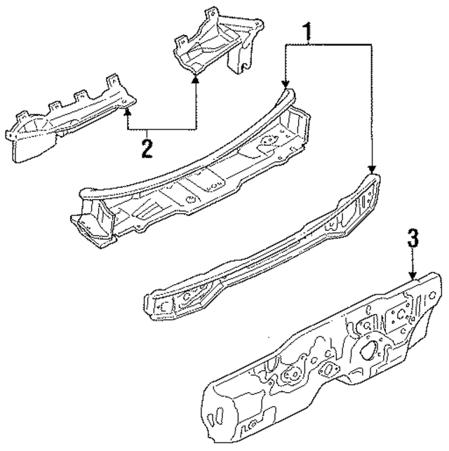 FOCZ5802010A - Body: Cowl Top Panel for Ford: Escort | Mercury: Tracer Image