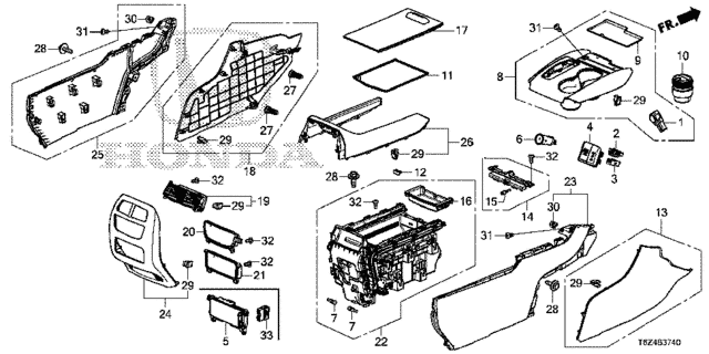 Center Console for 2017 Honda Ridgeline #0